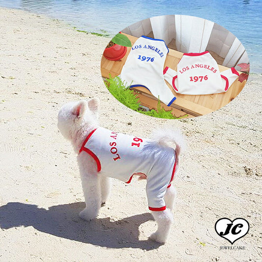 【ドッグウェア】ラッシュガード【犬の服】ロザンゼルス　2色　Los Angeles ラッシュガード　犬用　つなぎ型　マリンスポーツ　水遊び　水着　熱中症対策　海