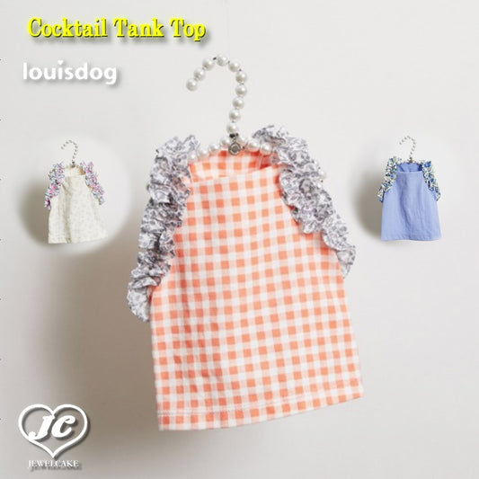 【オレンジ/S】Cocktail Tank Top　カクテル・タンク・トップ　LOUISDOG　ルイスドッグ　ノースリーブ　タンクトップ　リバティ　タナローン　犬　服　ドッグウェア　ペット　ペット用品　犬用品　小型犬　中型犬　セレブ
