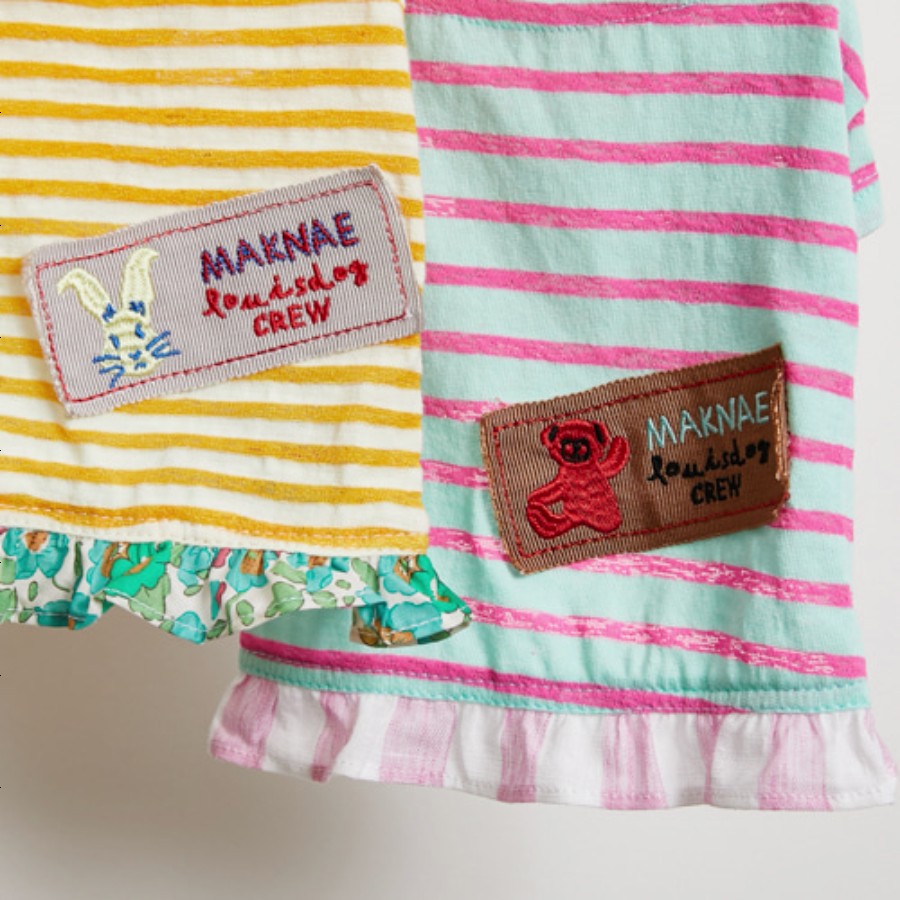 【S/2色】LOUISDOG　Candy Ade Frill Tee　キャンディー・アデ・フリル・Tシャツ　ルイスドッグ　ストライプ柄　フリル　パッチワーク　犬　服　ドッグウェア　ペット　ペット用品　犬用品　小型犬　中型犬　セレブ