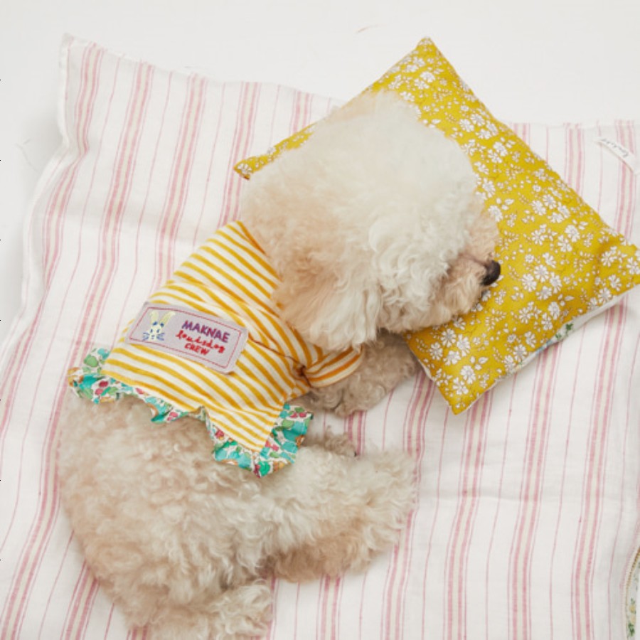 【S/2色】LOUISDOG　Candy Ade Frill Tee　キャンディー・アデ・フリル・Tシャツ　ルイスドッグ　ストライプ柄　フリル　パッチワーク　犬　服　ドッグウェア　ペット　ペット用品　犬用品　小型犬　中型犬　セレブ