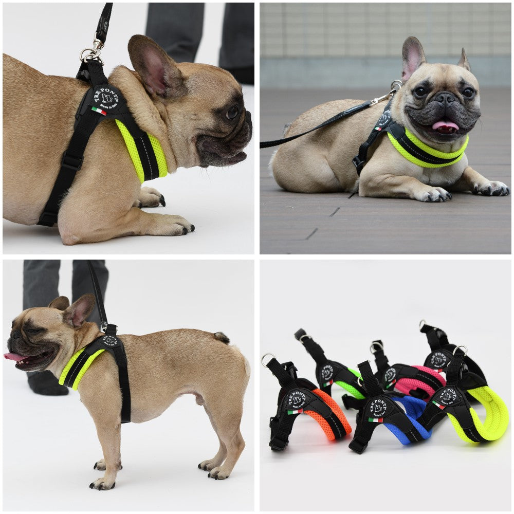 【3.5号/ピンク】Fibbia adjustable type SOFT MESH　TRE PONTI LTP123　ハーネス (アジャスタブルタイプ)　トレポンティ　運動　ソフトメッシュ生地　夜間のウォーキング　犬服　ペット・ペットグッズ　犬用品　大型犬　中型犬【犬服 ブランド】