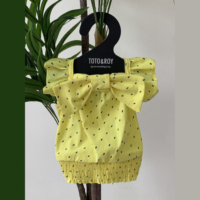 【イエロー/M】Summer Candy Crop Sleeveless　サマーキャンディークロップ　TOTO&ROY 　トトアンドロイ　ペット　ペット用品　犬用品　小型犬　中型犬　ドッグウェア　犬服