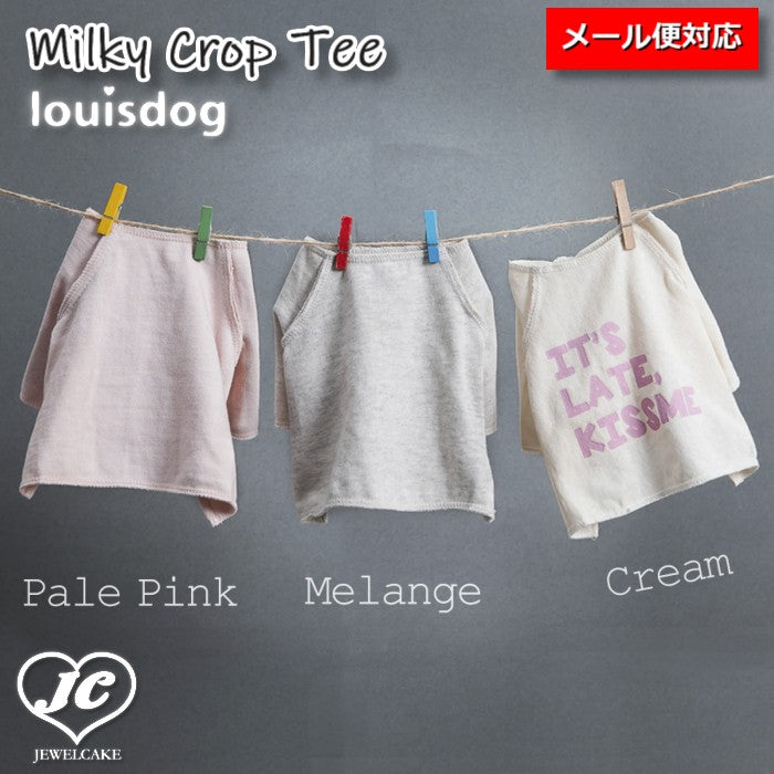 ・ [XLサイズ]【LOUISDOG】Milky Crop Tee　グレイ　ミルキー・クロップ・ティー【犬用品　ドッググッズ　犬服　ドッグウェア　中型犬　大型犬】