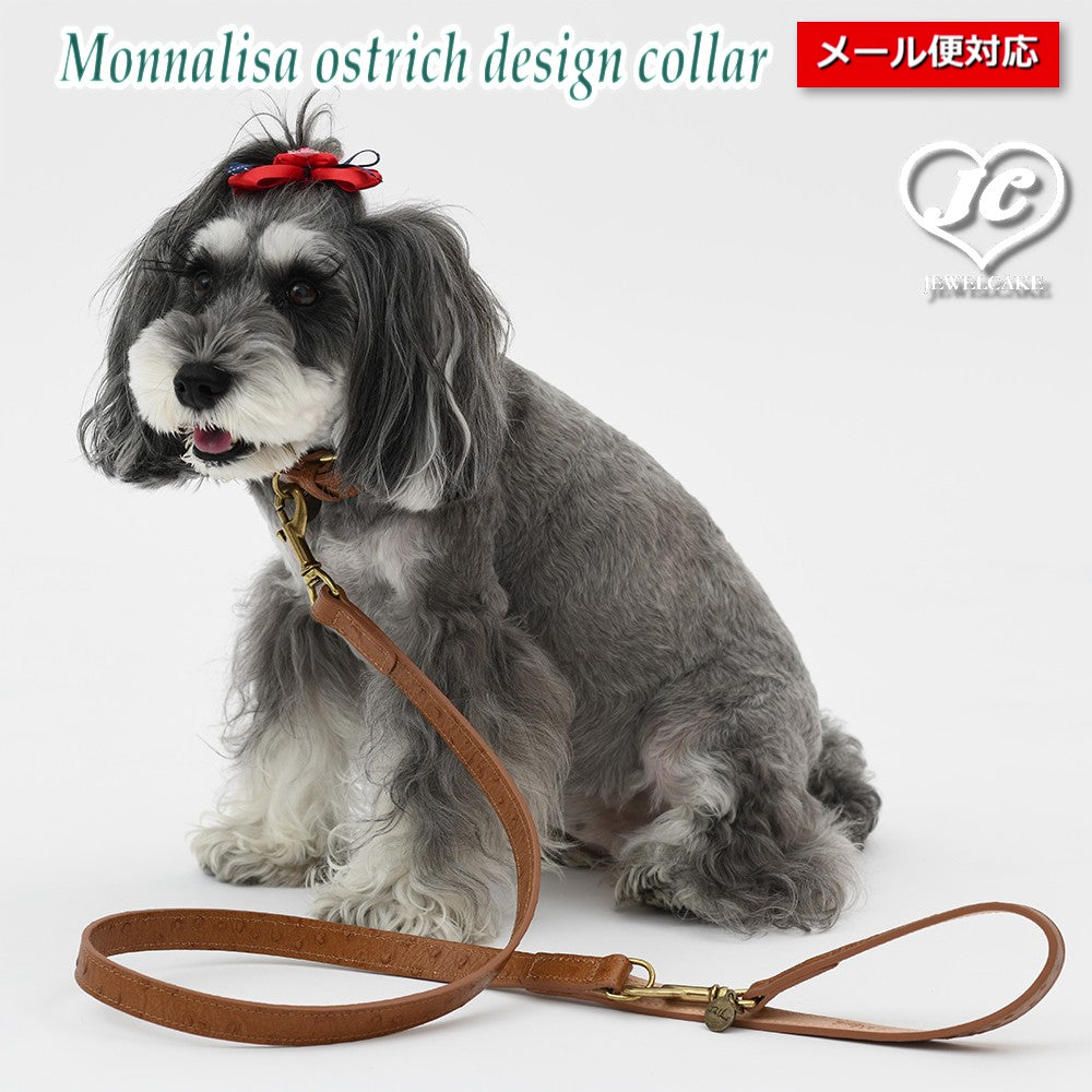 【ダヴィンチ】Monnalisa ostrich design collar【size:2.5/3/3.5】